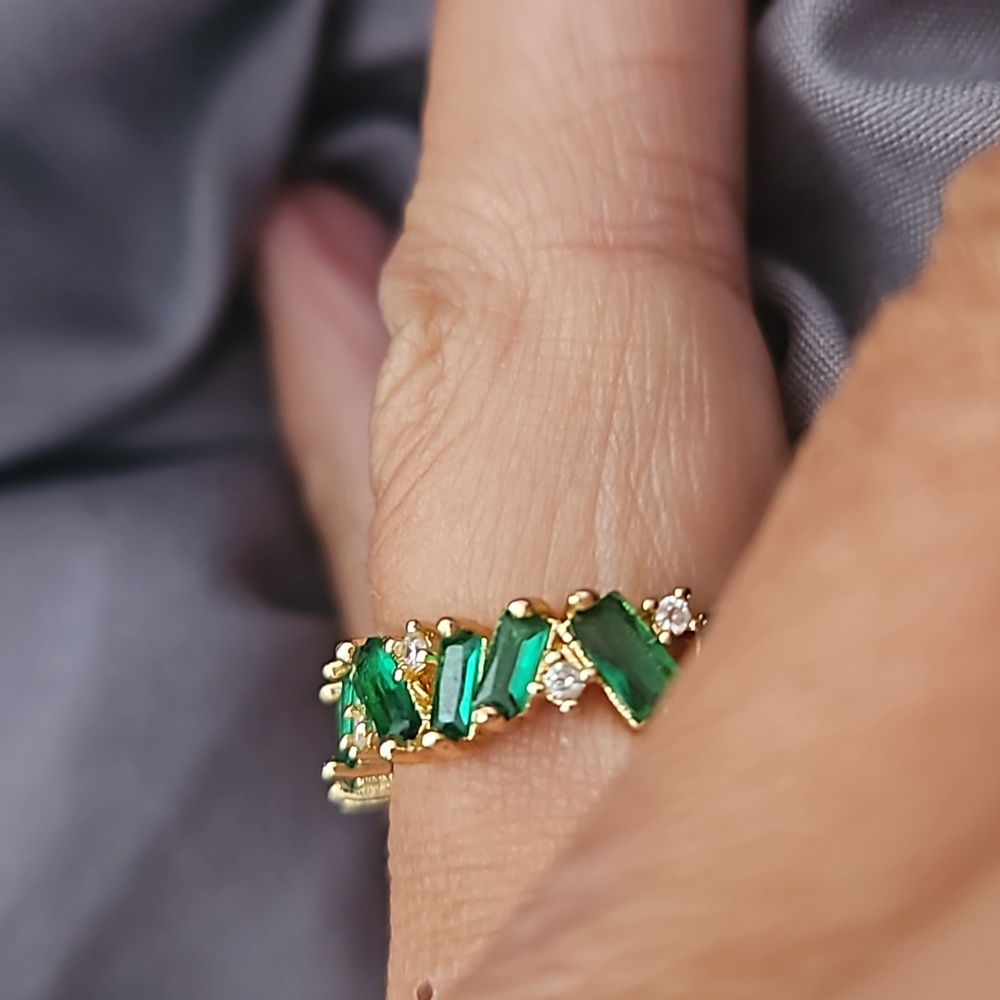 Added earrings Vtg Heirloom Emerald Cut Eternity ring See Similiar Pieces Firm$